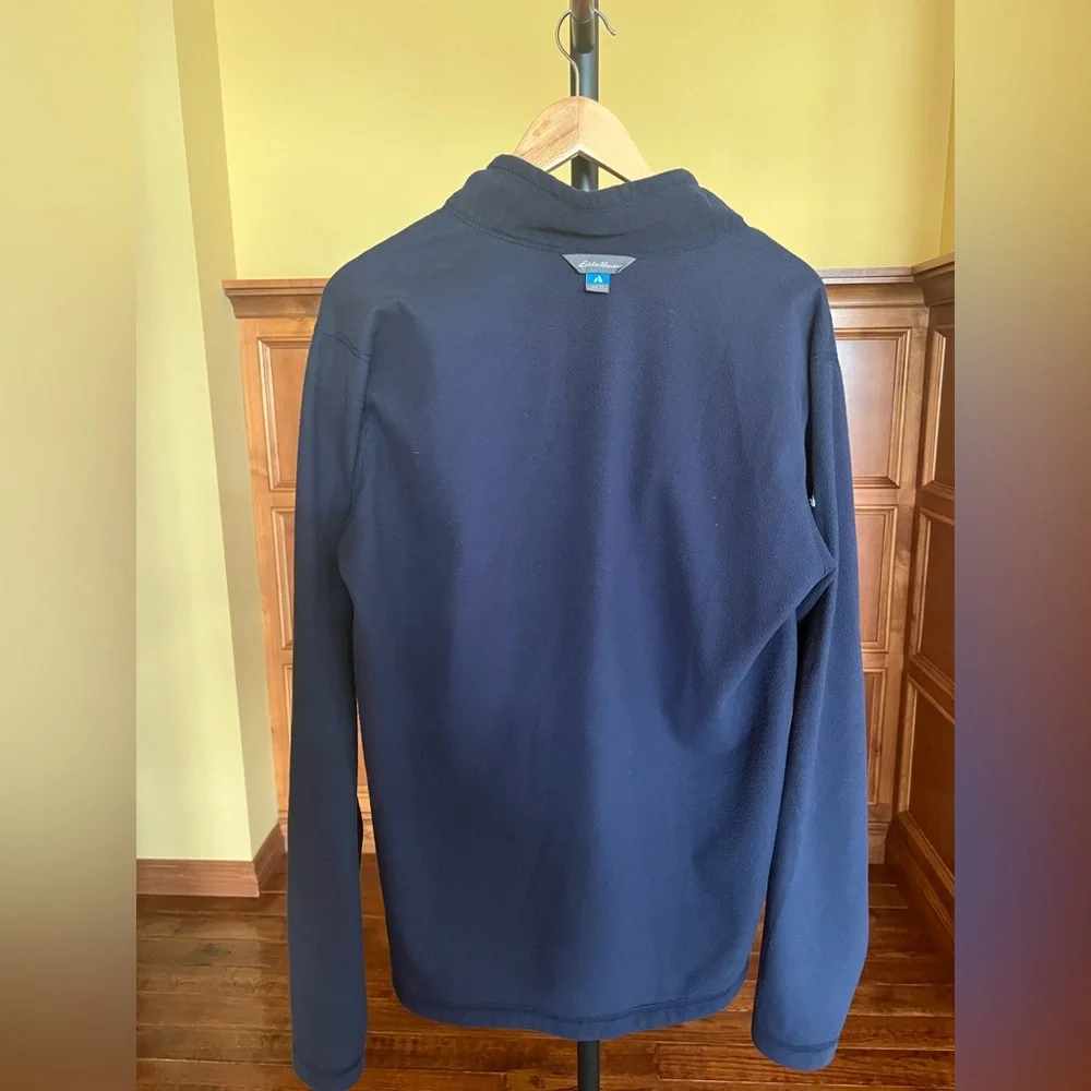 Eddie Bauer Pullover Men’s Fleece 1/2 Zip Navy Blue Size L Tall - Picture 11 of 12